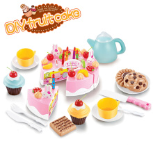 Plastic DIY Fruit Birthday Cake Toy Kids Kitchen Play Set